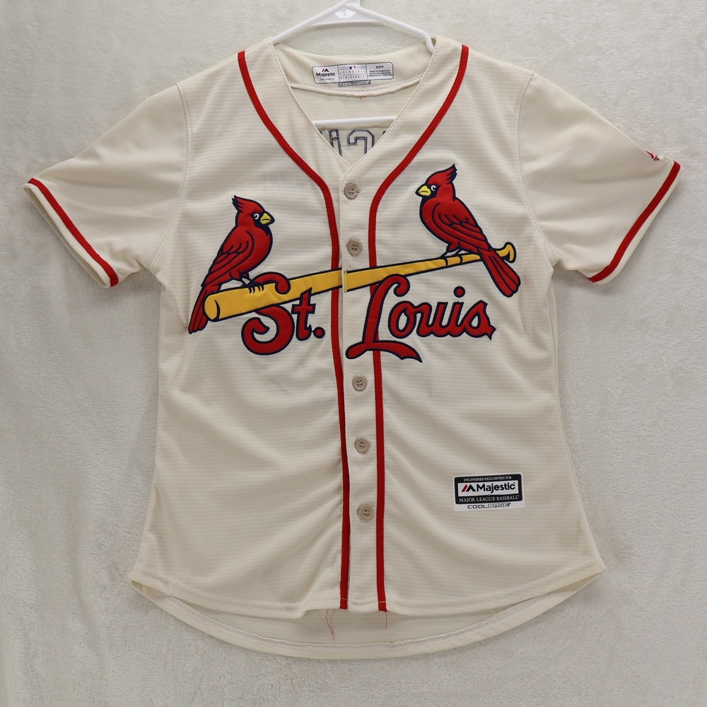 Majestic St Louis Cardinals Randal Grichuk 15 Baseball Jersey Women Small Cream